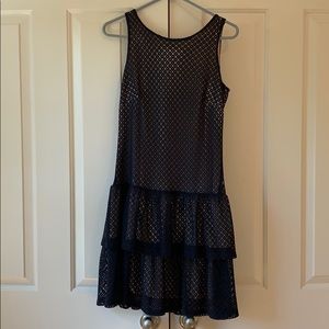 Jessica Simpson Navy and nude dress. 6